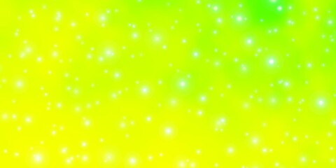 Light Green, Yellow vector background with small and big stars.