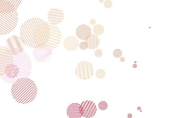 Light Pink, Yellow vector background with bubbles.