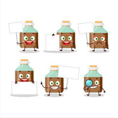 Chocolate baby milk bottle cartoon character bring information board