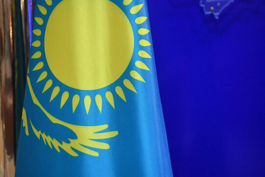Kazakhstan, kazakhstan champion, kazakhstan is the best flag, asia, union, symbol, blue, eu, waving, euro, genadi golovkin, banner, country, flags, yellow, national,,, stars, patriotism, white, nation