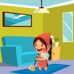 cleaning and staying at home during the covid-19 pandemic