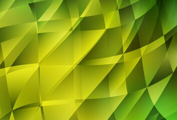 Fototapeta na wymiar Light Green, Yellow vector abstract polygonal pattern.