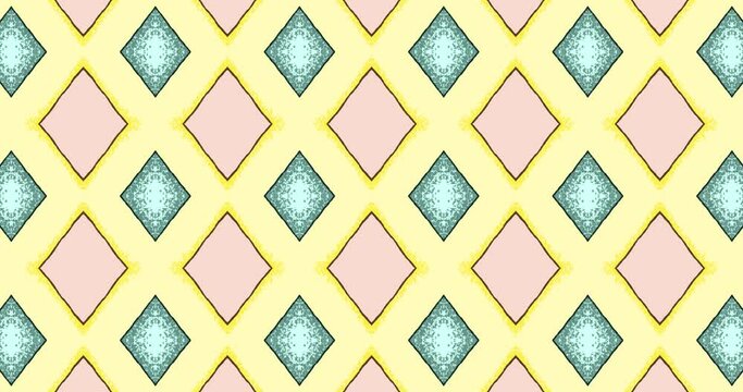 Looped frivolous background in children's cartoon style. Endless fun background in abstract freehand drawing style.