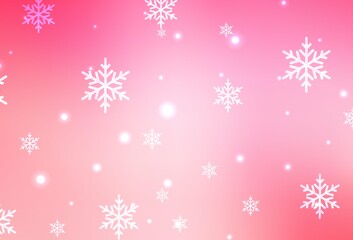 Fototapeta na wymiar Light Pink, Yellow vector pattern in Christmas style.
