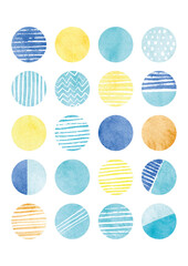 Fototapeta premium 円形の模様_水彩01