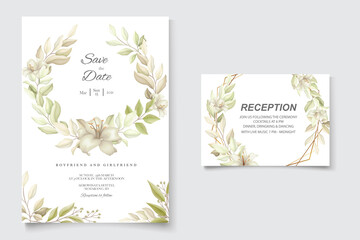 Fototapeta na wymiar Elegant beautiful soft floral and wedding invitation