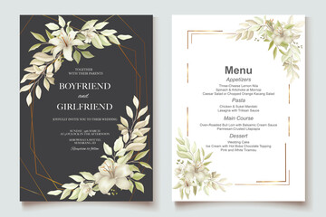 Elegant beautiful soft floral and wedding invitation