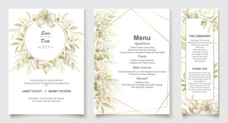 Fototapeta premium Elegant beautiful soft floral and wedding invitation