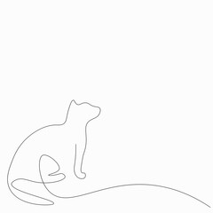 Cat on white background. Vector illustration