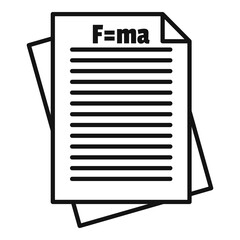 Newton force paper icon. Outline newton force paper vector icon for web design isolated on white background