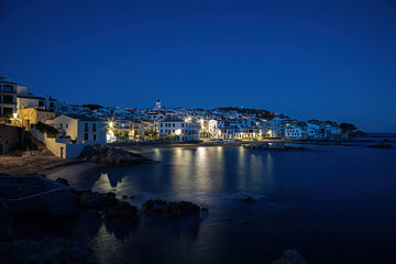 Obraz premium Typical Spanish village in Costa Brava in the evening Calella de Palafrugell.