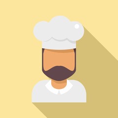 French chef icon. Flat illustration of french chef vector icon for web design