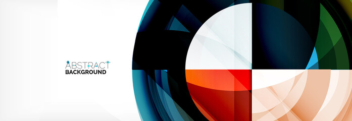 Obraz premium Round shapes, triangles and circles. Modern abstract background