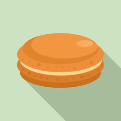 French macaroon icon. Flat illustration of french macaroon vector icon for web design