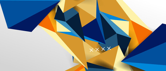 3d low poly abstract shape background vector illustration