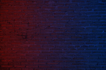 Fototapeta na wymiar Brick wall in neon light 