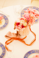 披露宴のテーブルセット