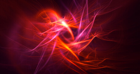 3D rendering abstract multicolor fractal light background