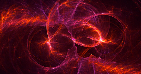 3D rendering abstract multicolor fractal light background