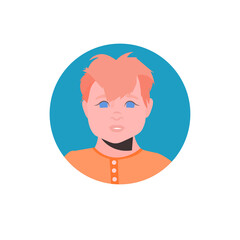 boy face avatar little child male cartoon character portrait vector illustration