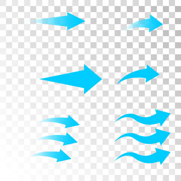Set of blue arrow. Vector