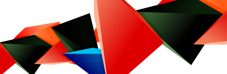 Triangle mosaic abstract background, 3d triangular low poly shapes. Geometric vector illustration for covers, banners, flyers and posters and other