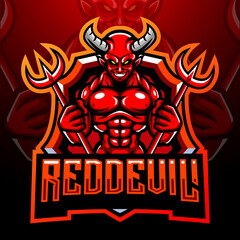 Red devil mascot. esport logo design