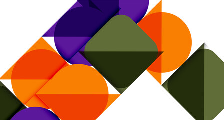 Clean minimal geometric abstract background with triangles and circles. Vector illustration for covers, banners, flyers and posters and other designs