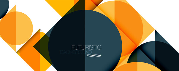 Obraz premium Clean minimal geometric abstract background with triangles and circles. Vector illustration for covers, banners, flyers and posters and other designs