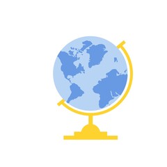 Globe icon in flat style. Vector illustration.