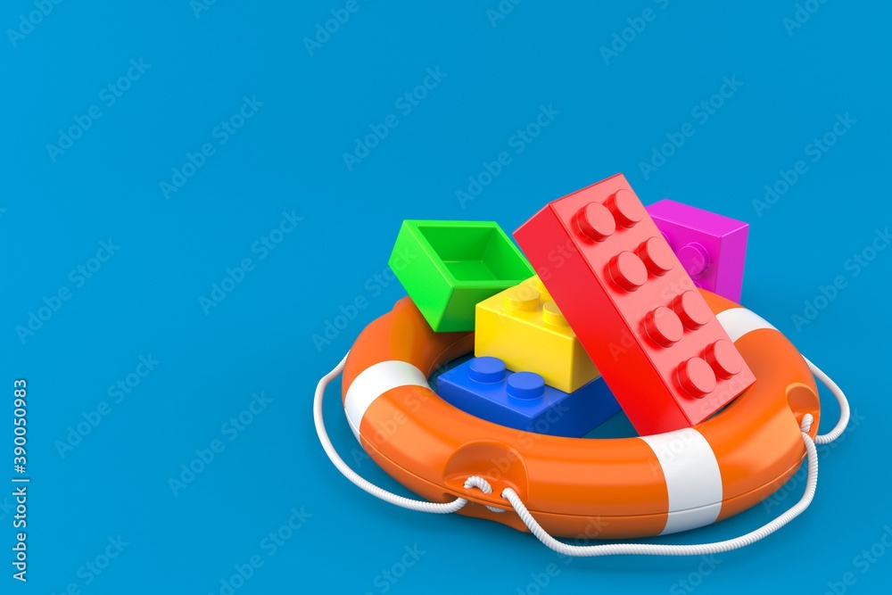 Canvas Prints toy blocks with life buoy