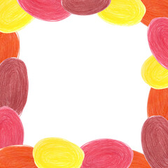 Hand Drawn Abstract Color Pencil Frame for Holiday.