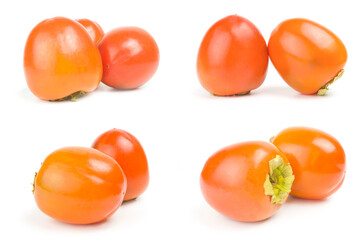 Collection of kaki isolated on a white background with clipping path