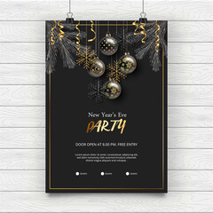 Christmas and New Year poster template