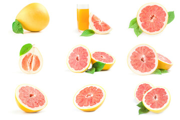 Collection of shaddock isolated on white