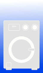 Vorderansicht einer Waschmaschine mit Farbverlauf im Hintergrund