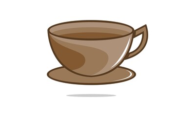 Cup for coffee or tea illustration vector logo
