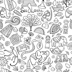 Sri Lanka travel, seamless pattern, background for your design