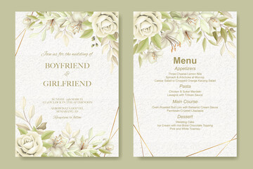 Elegant floral wedding invitation card template
