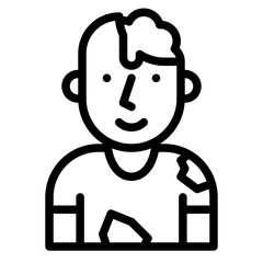 Zombie costume icon, Halloween costume party