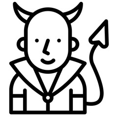 Devil costume icon, Halloween costume party