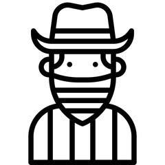 Cowboy costume icon, Halloween costume party