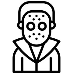 Masked murderer costume icon, Halloween costume party