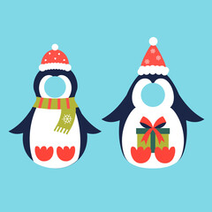 Penguin costume christmas photo booth props set © DandelionFly