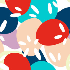 Bright Mosaic Happy Vector Seamless Pattern. 