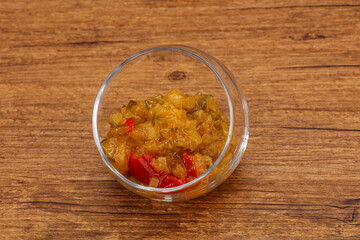 Relish sauce with cucumbers and mustard