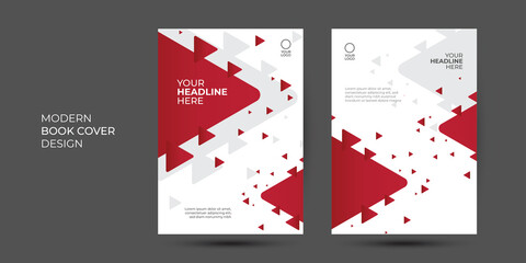 The vector illustration of the editable layout of A4 format cover mockups design templates with geometric background made from triangles for brochure, magazine, flyer, booklet, annual report. 
