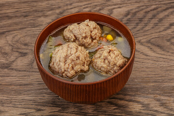 Soup with vegetables and meat balls