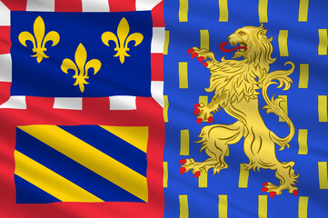 Flag of Bourgogne-Franche-Comte is a Region of France - obrazy, fototapety, plakaty