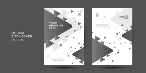 Collection of modern design poster flyer brochure cover layout template with triangle graphic elements and space for photo background 